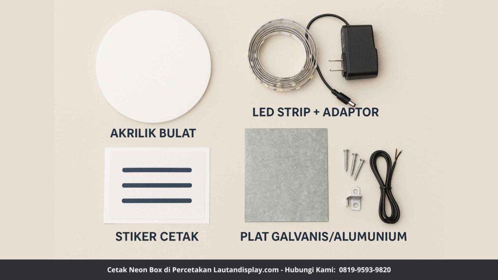 Alat dan Bahan Membuat Neon Box Bulat Sendiri - Lautan Display