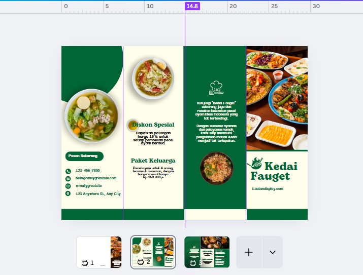 Desain Brosur Lipat 4 di Canva - Lautan Display