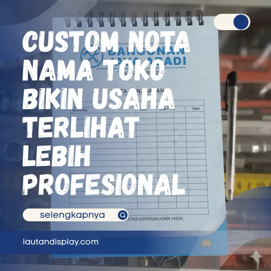 Ilustrasi custom nota nama toko