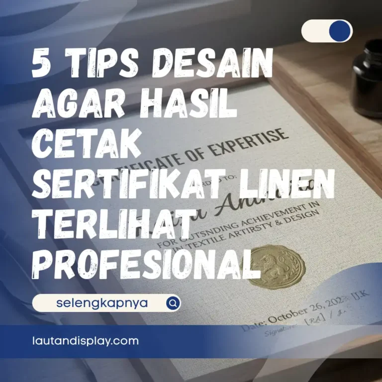 Ilustrasi cetak sertifikat linen