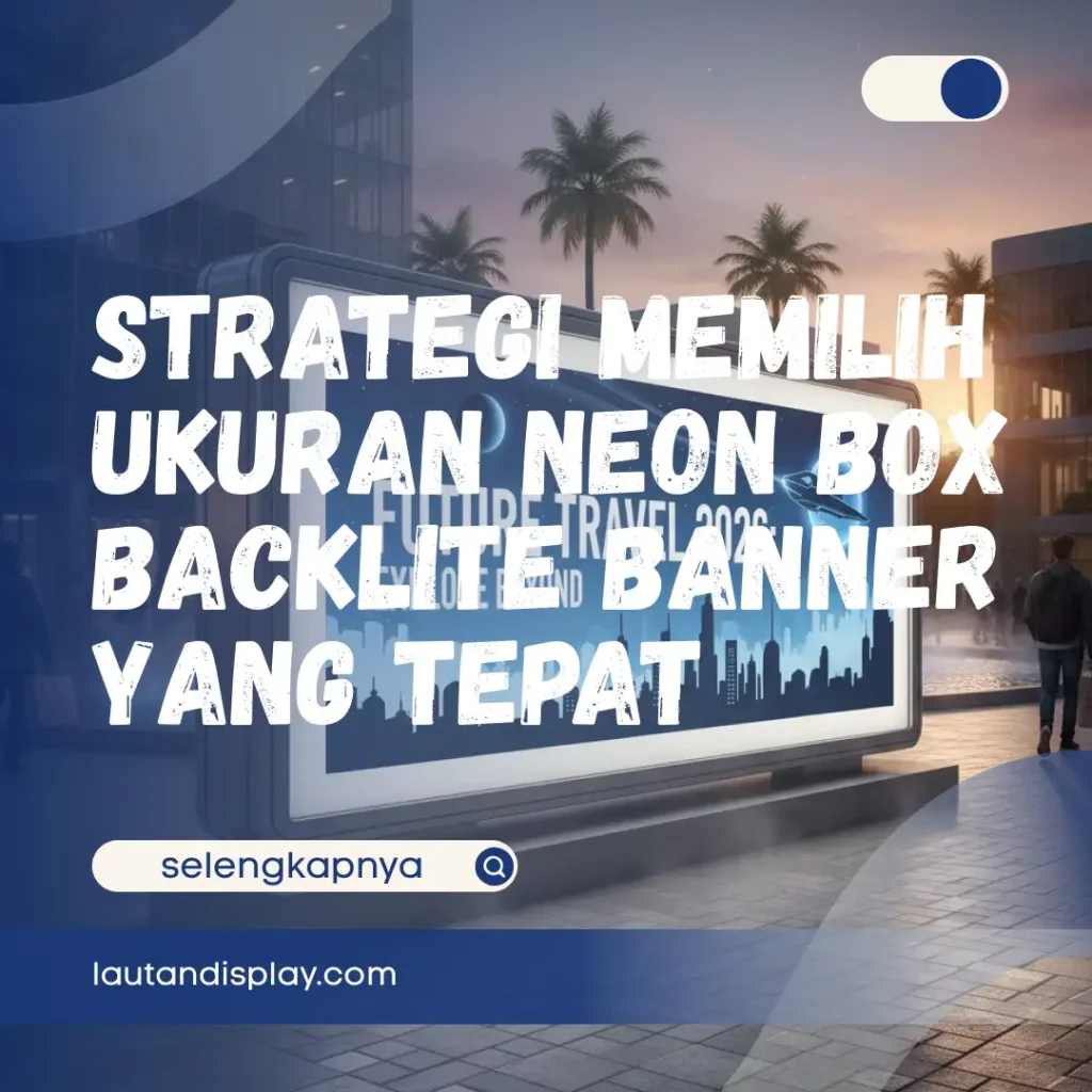 Ilustrasi ukuran neon box backlite banner
