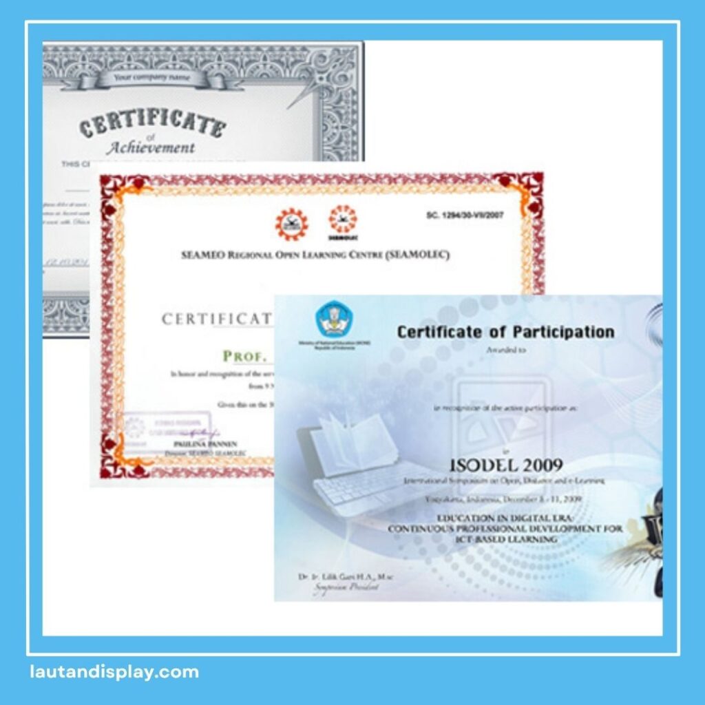 Cetak Sertifikat Piagam BERKUALITAS