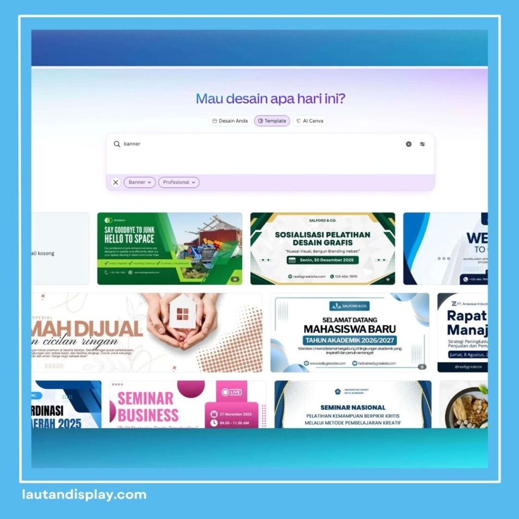 Design Banner Lucu di Canva