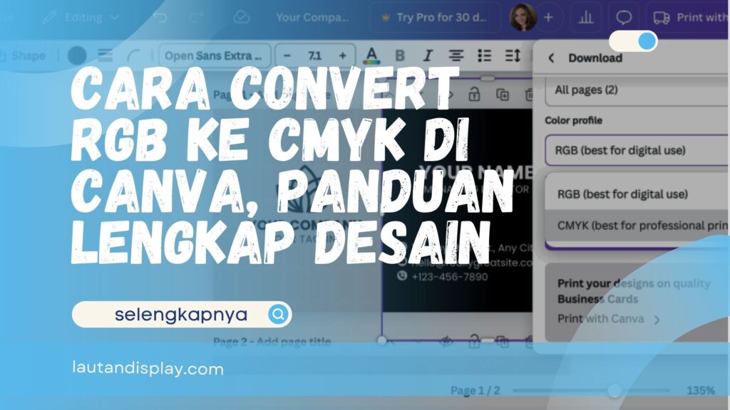 Cara Convert RGB ke CMYK di Canva