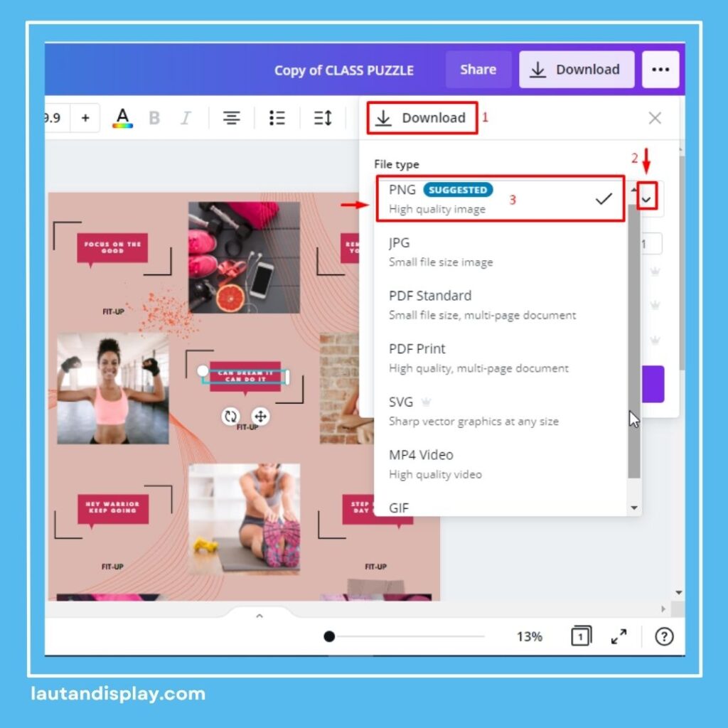 Cara Export File dari Canva