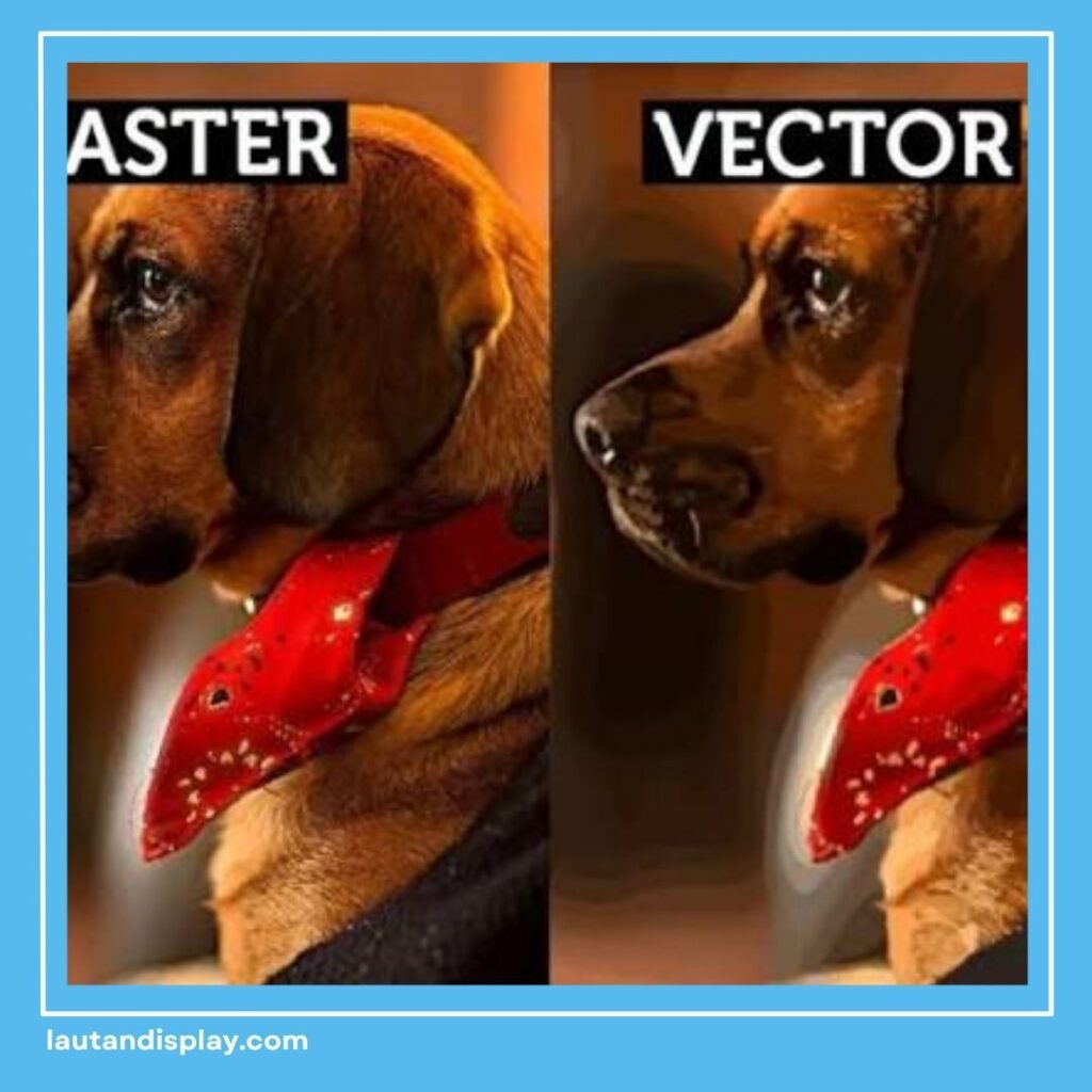 ilustrasi perbedaan vector dan raster