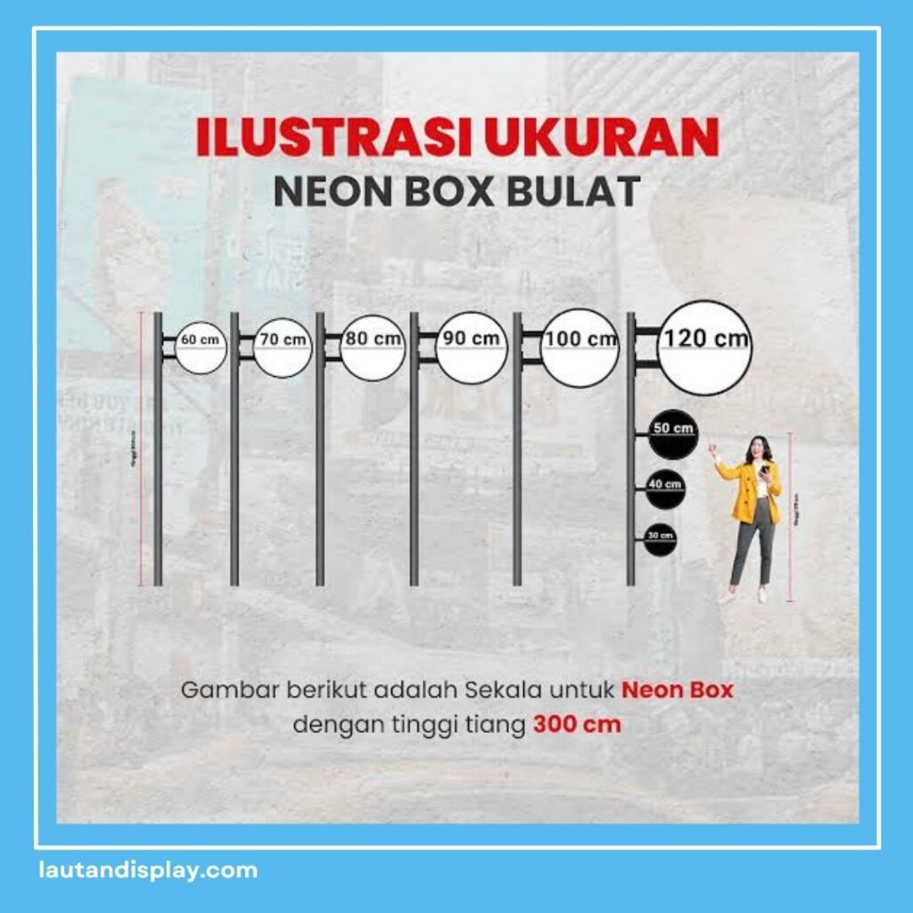Ukuran Neon Box untuk Toko